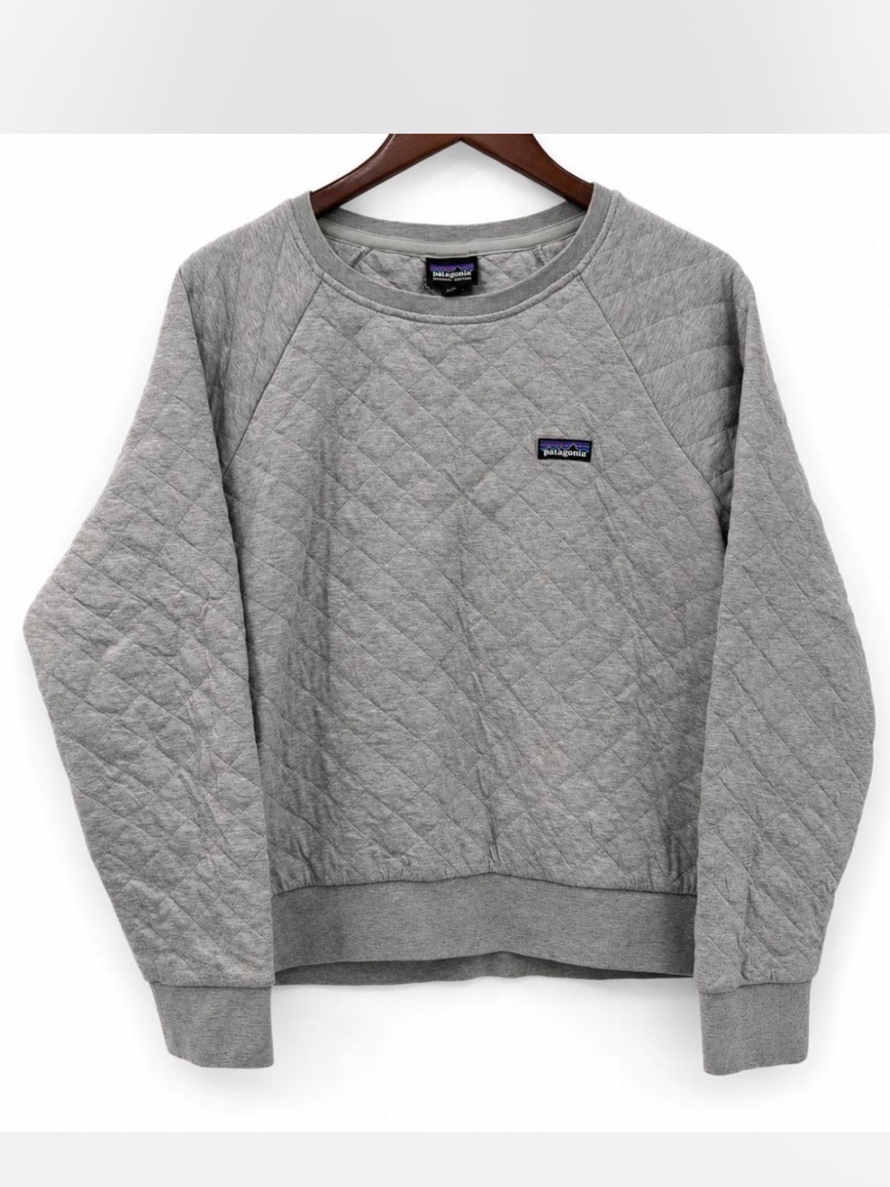 Patagonia Sweatshirt Sweater Pullover Top Organic Cotton Quilted Crew Boxy Fit L